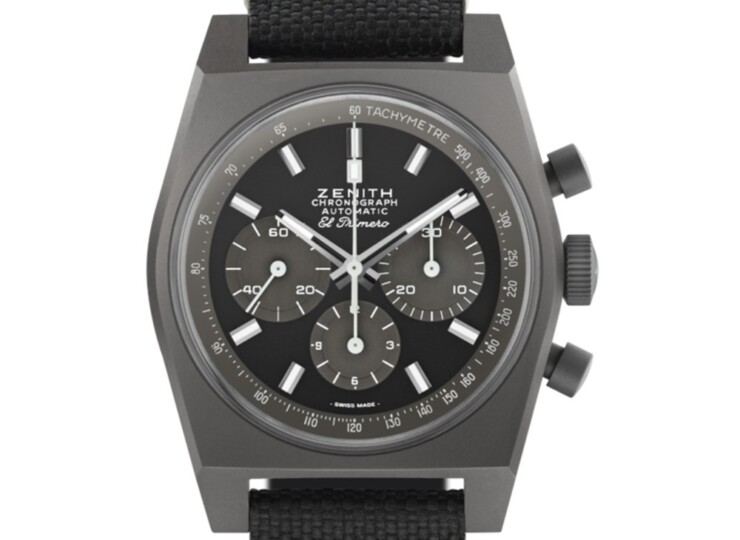 ZENITH クロノマスター リバイバル シャドウ 37mm ブラック文字盤 マイクロブラスト仕上げチタン ステラーボイド ストラップ 97.T384.4061/21.C822