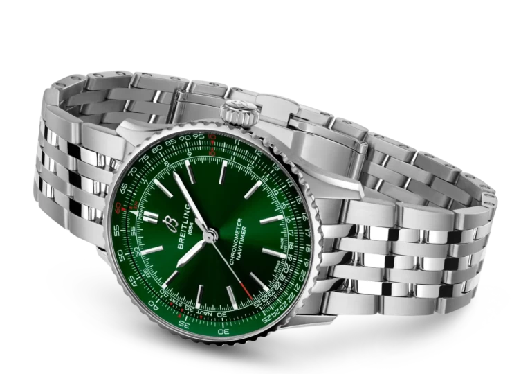 BREITLING ナビタイマー オートマチック 41 グリーン文字盤 ブレスレット A17329371L1A1