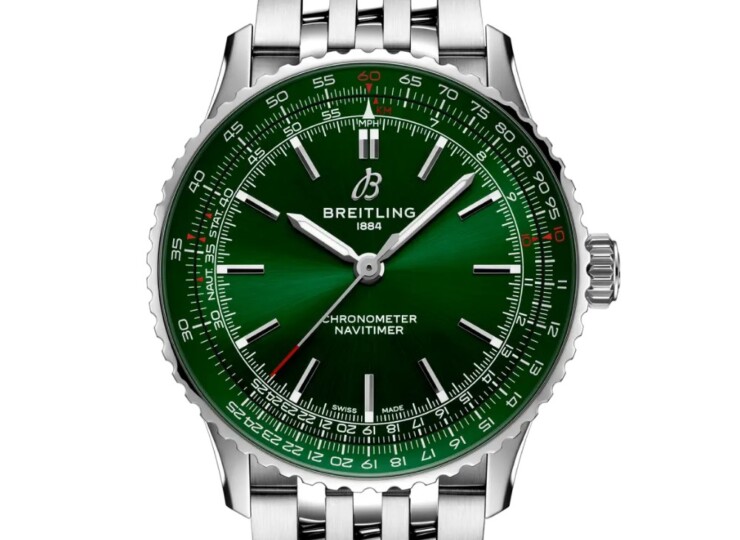 BREITLING ナビタイマー オートマチック 41 グリーン文字盤 ブレスレット A17329371L1A1