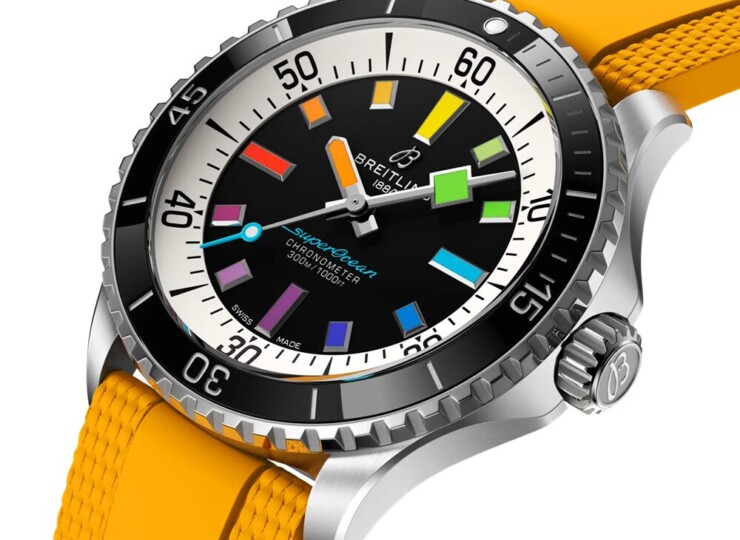 BREITLING スーパーオーシャン オートマチック 42 ブラック文字盤 ステンレススティール イエロー・ラバー・ストラップ A17375211B2S4