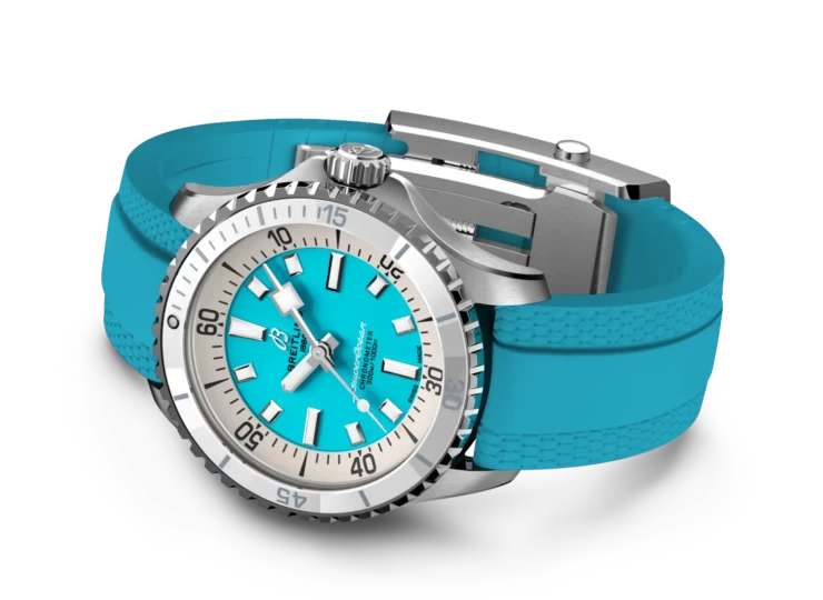 BREITLING スーパーオーシャン オートマチック 36 ターコイズ文字盤 ラバーストラップ A17377211C1S1