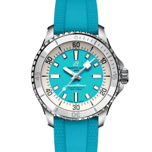 BREITLING スーパーオーシャン オートマチック 36 ターコイズ文字盤 ラバーストラップ A17377211C1S1