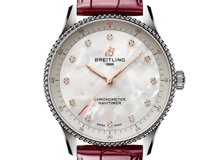 BREITLING ナビタイマー 32 マザーオブパール文字盤 ステンレススティール A77320E61A2P2