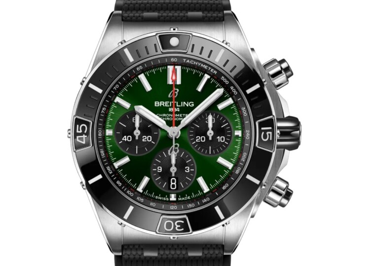 BREITLING スーパー クロノマット B01 44 グリーン文字盤 ステンレススティール AB0136251L1S1