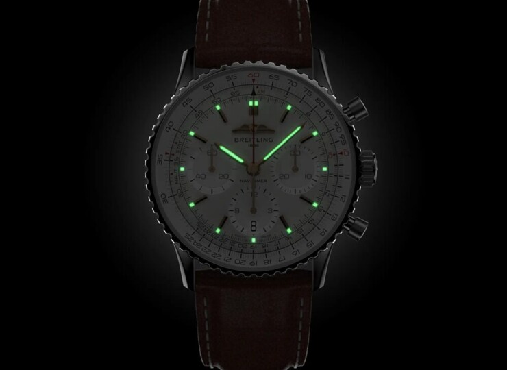 BREITLING ナビタイマー B01 クロノグラフ 41 クリーム文字盤 ステンレススティール ゴールドブラウン・アリゲーター・ストラップ AB0139211G1P1