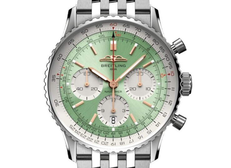 BREITLING ナビタイマー B01 クロノグラフ 41 ミントグリーン文字盤 AB0139211L1A1