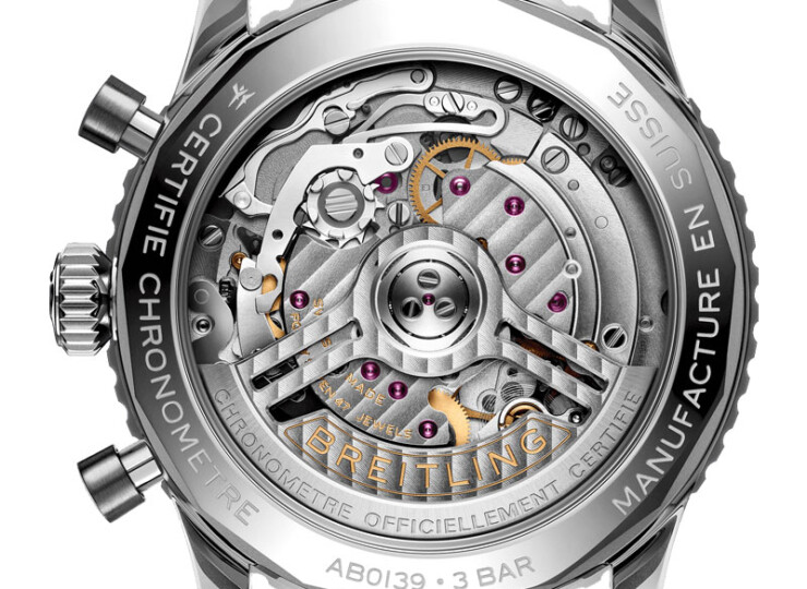 BREITLING ナビタイマー B01 クロノグラフ 41 クリーム文字盤 ステンレススティール ブルー・アリゲーター・ストラップ AB0139A71G1P1