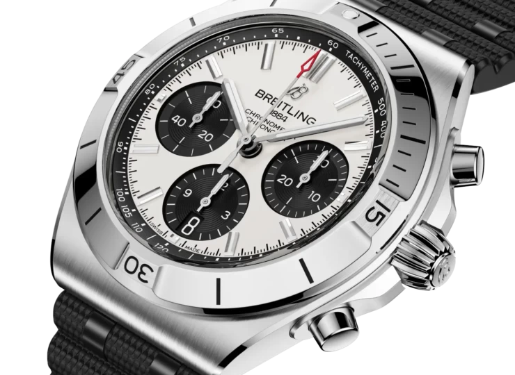 BREITLING クロノマット B01クロノグラフ42 ホワイト文字盤 ラバーストラップ AB0158101A1S1
