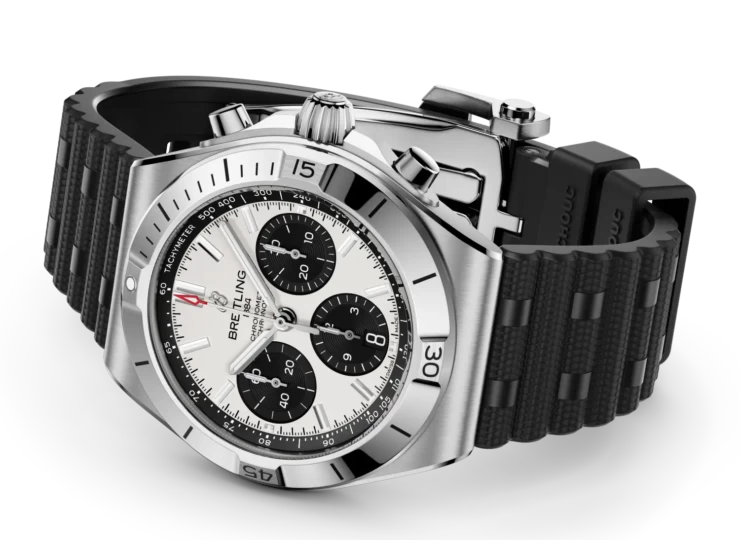 BREITLING クロノマット B01クロノグラフ42 ホワイト文字盤 ラバーストラップ AB0158101A1S1