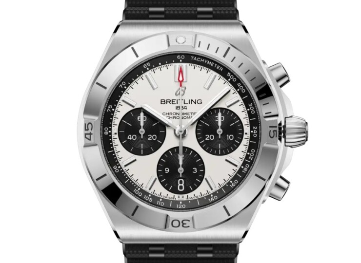 BREITLING クロノマット B01クロノグラフ42 ホワイト文字盤 ラバーストラップ AB0158101A1S1