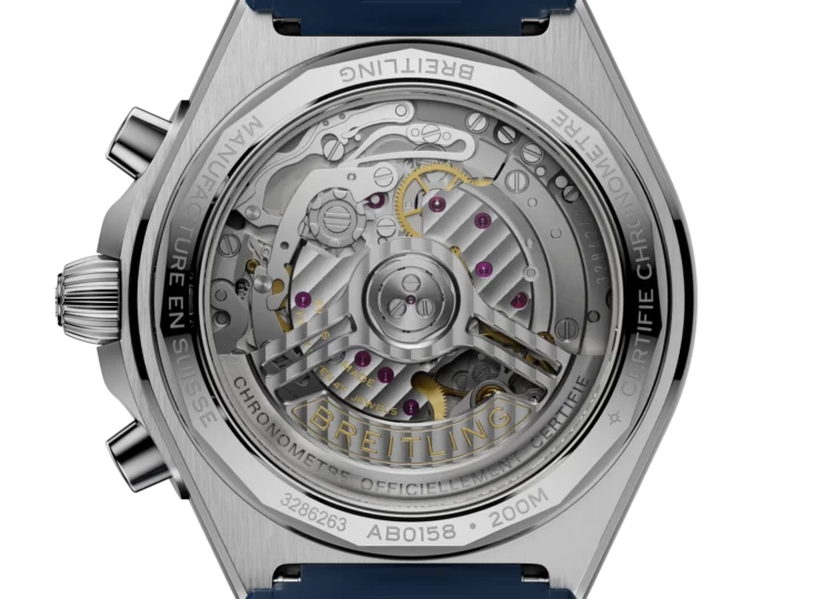 BREITLING クロノマット B01クロノグラフ42 ブルー文字盤 ラバーストラップ AB0158101C1S1