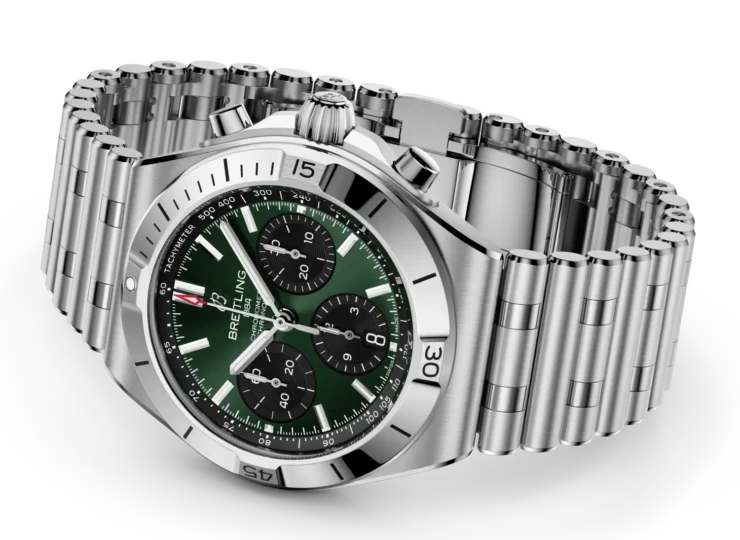 BREITLING クロノマット B01クロノグラフ42 グリーン文字盤 ブレスレット AB0158101L1A1