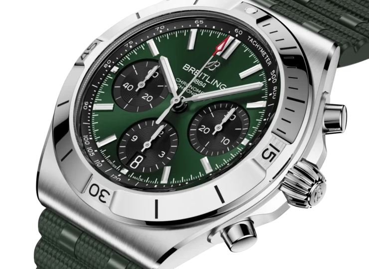 BREITLING クロノマット B01クロノグラフ42 グリーン文字盤 ラバーストラップ AB0158101L1S1