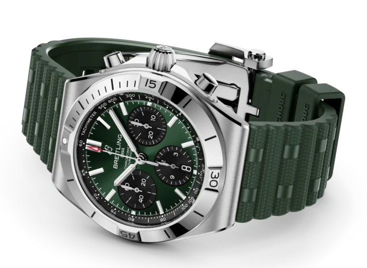 BREITLING クロノマット B01クロノグラフ42 グリーン文字盤 ラバーストラップ AB0158101L1S1