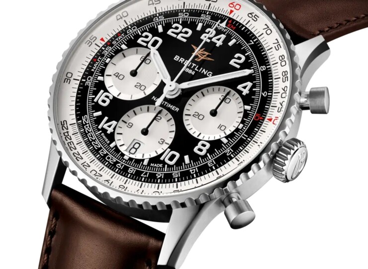 BREITLING ナビタイマー B02 クロノグラフ 41 コスモノート ブラック文字盤 レザーストラップ AB0230211B1X1