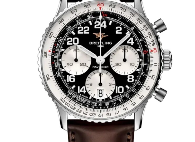 BREITLING ナビタイマー B02 クロノグラフ 41 コスモノート ブラック文字盤 レザーストラップ AB0230211B1X1