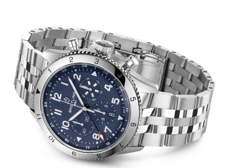 BREITLING スーパー アヴィ B04 クロノグラフ GMT 46 トリビュート トゥ ヴォート F4U コルセア ブルー文字盤 AB04451A1C1A1