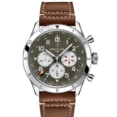 BREITLING スーパー アヴィ B04 クロノグラフ GMT 46 カーチス ウォーホーク グリーン文字盤 AB04452A1L1X1