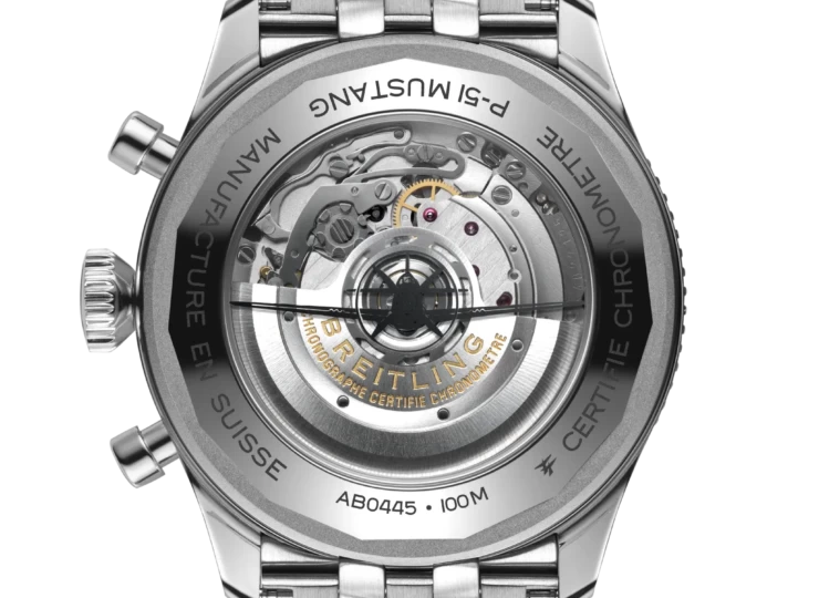 BREITLING スーパー アヴィ B04 クロノグラフ GMT 46 P-51 マスタング ブラック文字盤 ステンレススティール AB04453A1B1A1