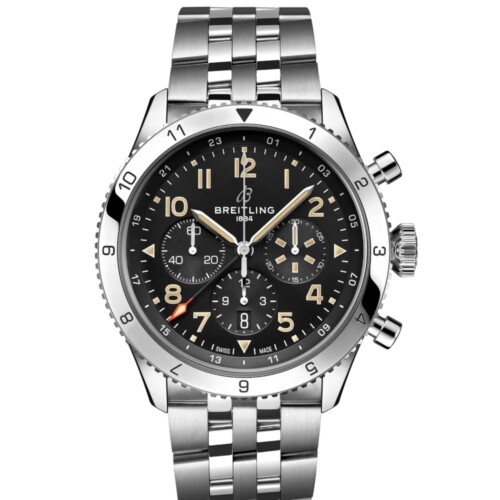 スーパー アヴィ B04 クロノグラフ GMT 46 P-51 マスタング ブラック文字盤 ステンレススティール