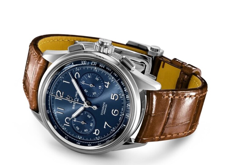 BREITLING プレミエ B15 デュオグラフ 42 ブルー文字盤 AB1510171C1P1