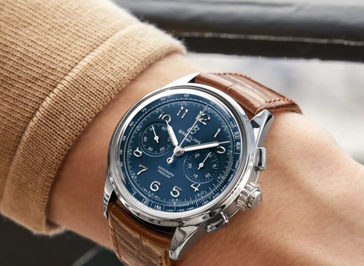 BREITLING プレミエ B15 デュオグラフ 42 ブルー文字盤 AB1510171C1P1