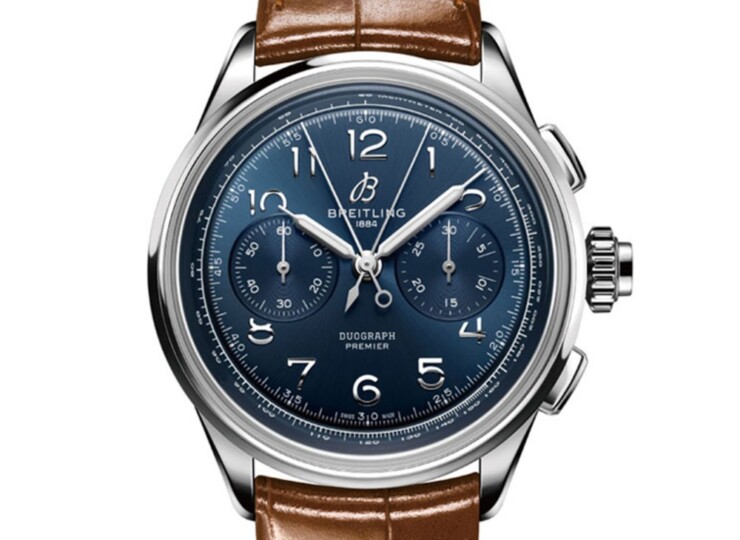BREITLING プレミエ B15 デュオグラフ 42 ブルー文字盤 AB1510171C1P1