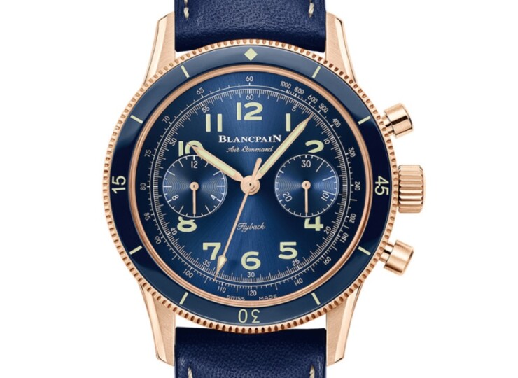 BLANCPAIN エアコマンド 42.5mm ブルー文字盤 レッドゴールド AC02-36B40-63B