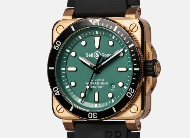 BELL & ROSS BR-03 Diver Black & Green Bronze 42mm グリーン文字盤 BR0392-D-LT-BR/SRB