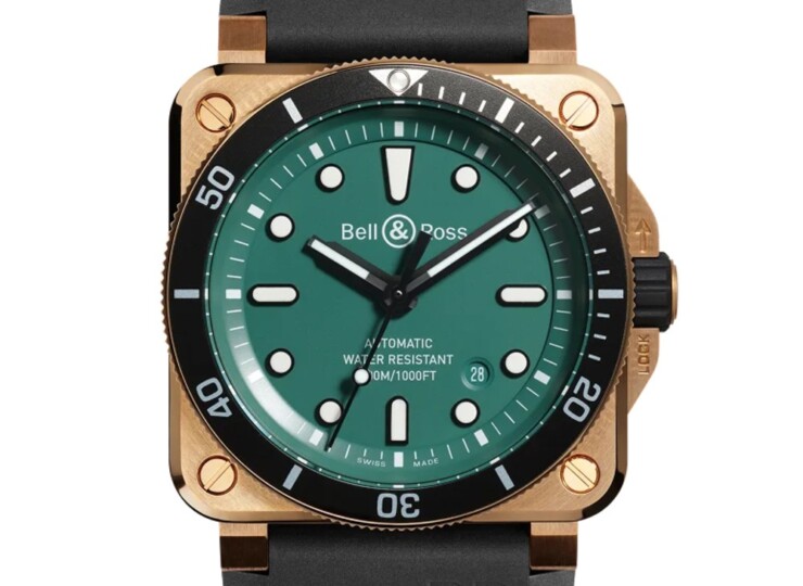 BELL & ROSS BR-03 Diver Black & Green Bronze 42mm グリーン文字盤 BR0392-D-LT-BR/SRB