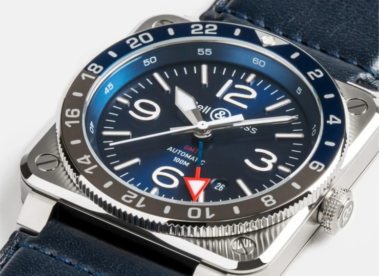 BELL & ROSS BR-03 GMT Blue 42mm ブルー文字盤 BR0393-BLU-ST/SCA