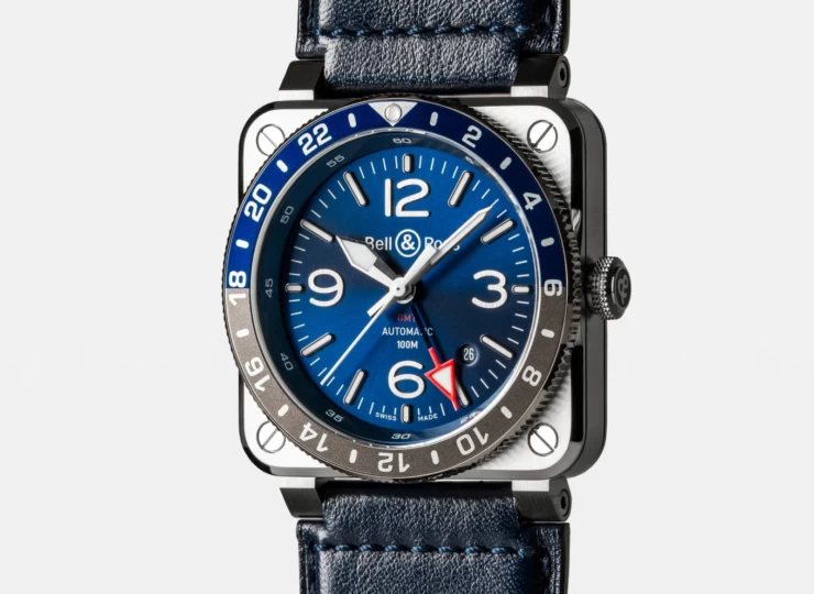 BELL & ROSS BR-03 GMT Blue 42mm ブルー文字盤 BR0393-BLU-ST/SCA