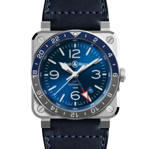 BELL & ROSS BR-03 GMT Blue 42mm ブルー文字盤 BR0393-BLU-ST/SCA