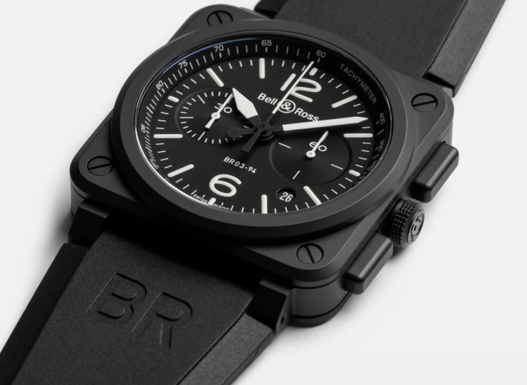 BELL & ROSS BR-03 Chrono Black Matte 42mm ブラック文字盤 BR0394-BL-CE