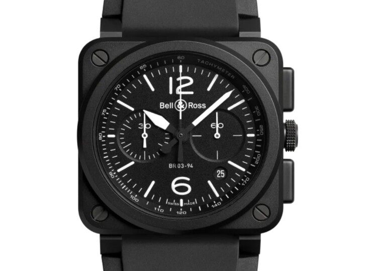 BELL & ROSS BR-03 Chrono Black Matte 42mm ブラック文字盤 BR0394-BL-CE
