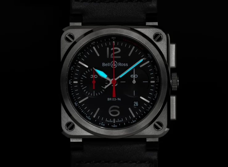 BELL & ROSS BR-03 Chrono Black Steel 42mm ブラック文字盤 BR0394-BLC-ST/SCA