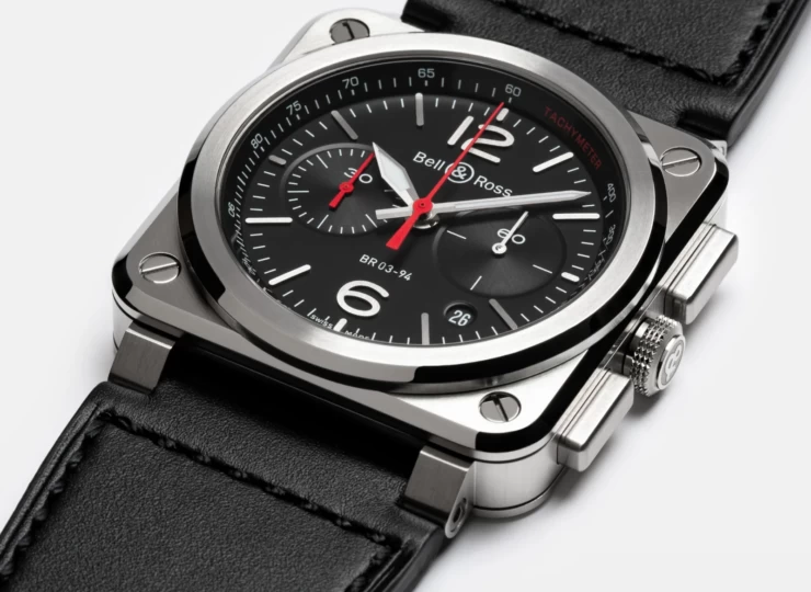 BELL & ROSS BR-03 Chrono Black Steel 42mm ブラック文字盤 BR0394-BLC-ST/SCA