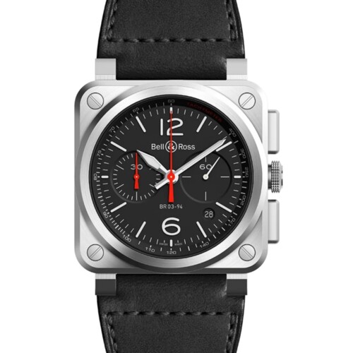 BR-03 Chrono Black Steel 42mm ブラック文字盤