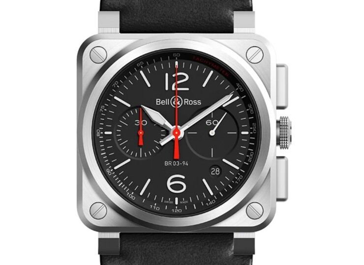 BELL & ROSS BR-03 Chrono Black Steel 42mm ブラック文字盤 BR0394-BLC-ST/SCA