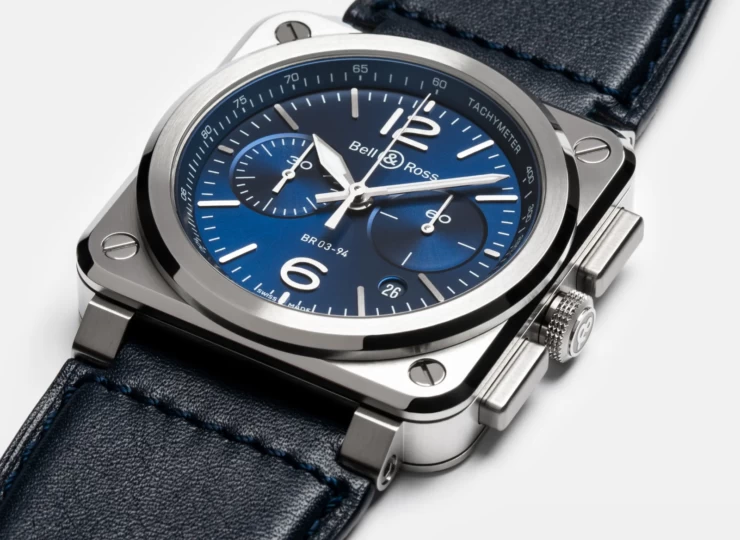BELL & ROSS BR-03 Chrono Blue Steel 42mm ブルー文字盤 BR0394-BLU-ST/SCA