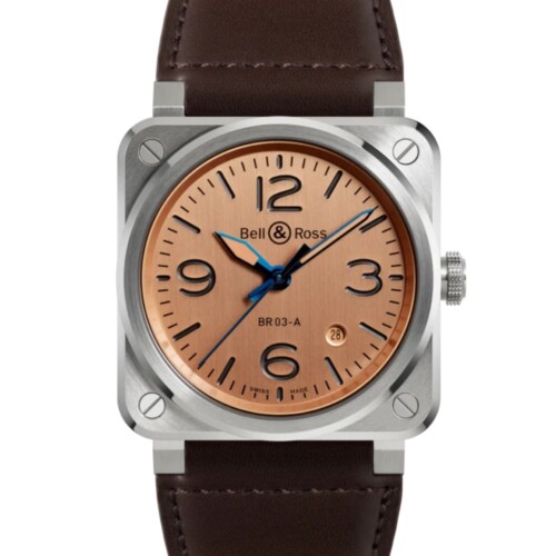 BELL & ROSS BR-03 Copper 41mm ゴールド文字盤 BR03A-GB-ST/SCA