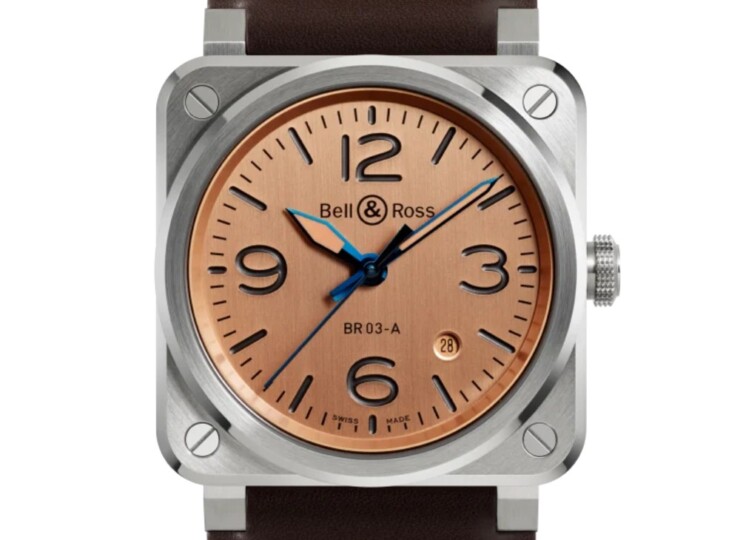 BELL & ROSS BR-03 Copper 41mm ゴールド文字盤 BR03A-GB-ST/SCA