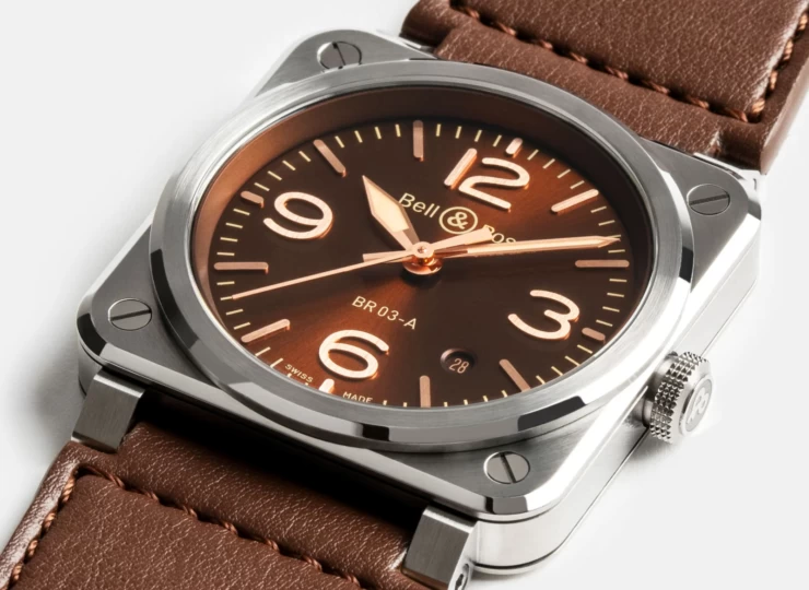 BELL & ROSS BR-03 Golden Heritage 41mm サンレイ マロン文字盤 BR03A-GH-ST/SCA