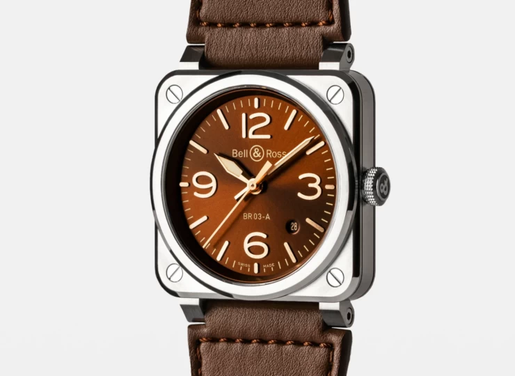 BELL & ROSS BR-03 Golden Heritage 41mm サンレイ マロン文字盤 BR03A-GH-ST/SCA