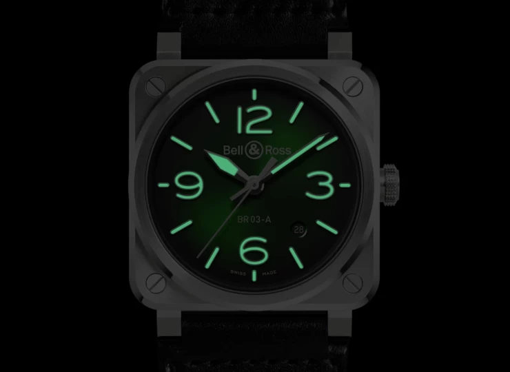 BELL & ROSS BR-03 Green Steel 41mm ブラック文字盤 BR03A-GN-ST/SCA