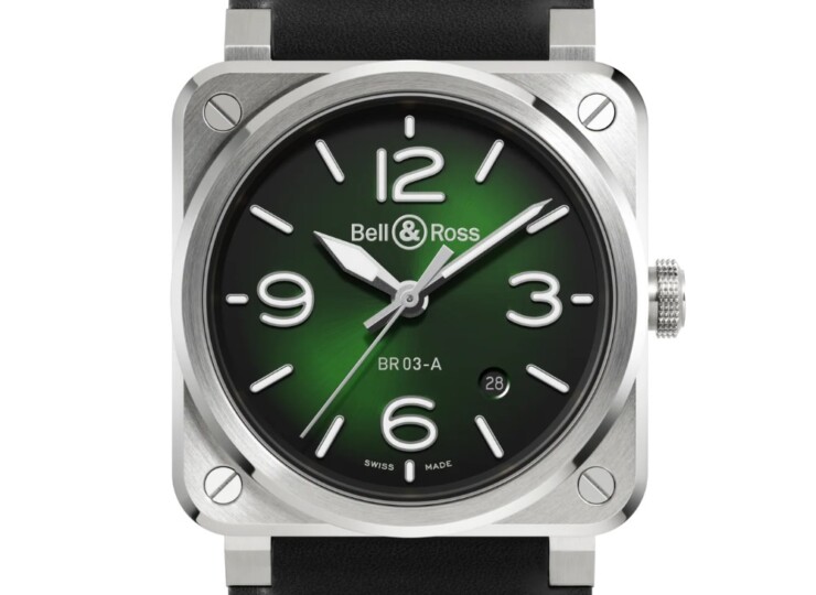 BELL & ROSS BR-03 Green Steel 41mm ブラック文字盤 BR03A-GN-ST/SCA