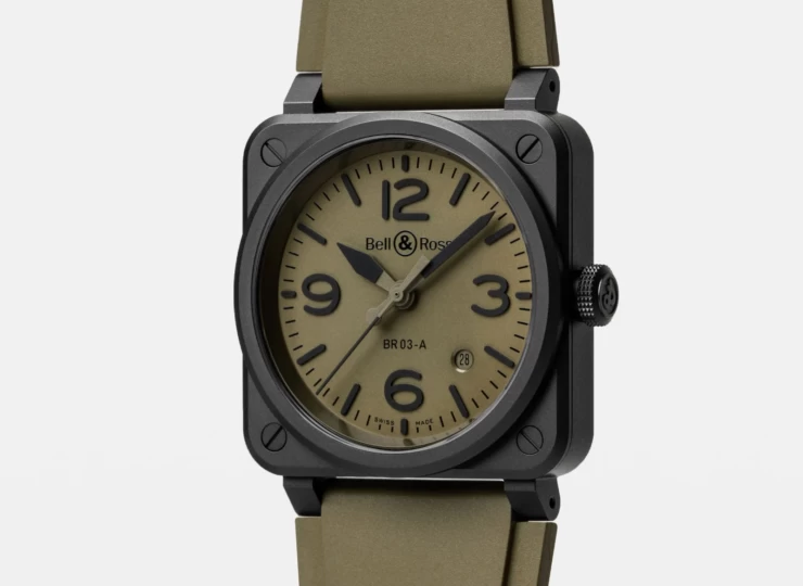 BELL & ROSS BR-03 Military Ceramic 41mm カーキ文字盤 BR03A-MIL-CE/SRB