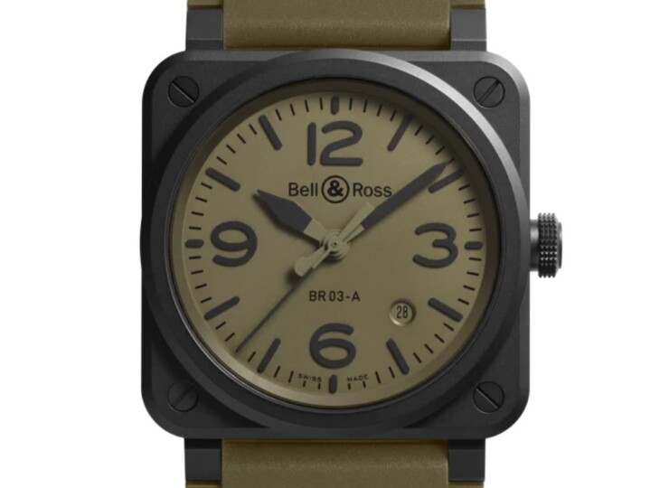 BELL & ROSS BR-03 Military Ceramic 41mm カーキ文字盤 BR03A-MIL-CE/SRB