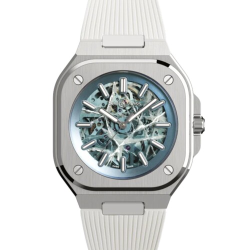 BR-05 Skeleton Arctic Blue 40mm スケルトン文字盤 ラバーストラップ