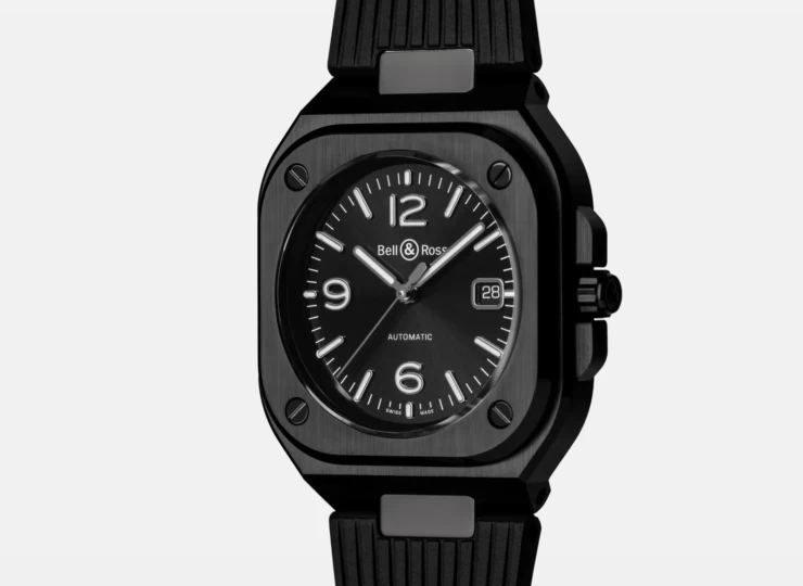 BELL & ROSS BR-05 Black Ceramic 41mm ブラック文字盤 ラバーストラップ BR05A-BL-CE/SRB